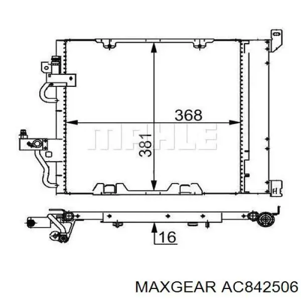 AC842506 Maxgear радіатор кондиціонера