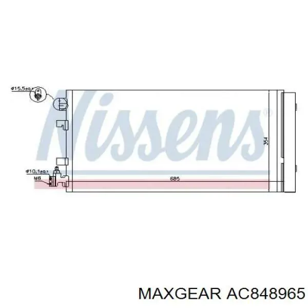 Радіатор кондиціонера AC848965 Maxgear