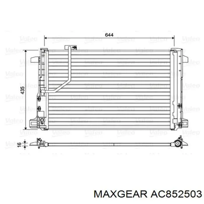Конденсатор кондиціонера Maxgear AC852503 ціна, від 82.53 USD