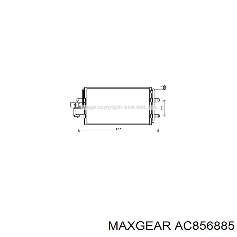 Радіатор кондиціонера AC856885 Maxgear