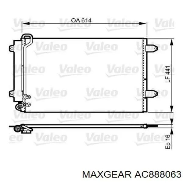 AC888063 Maxgear радіатор кондиціонера