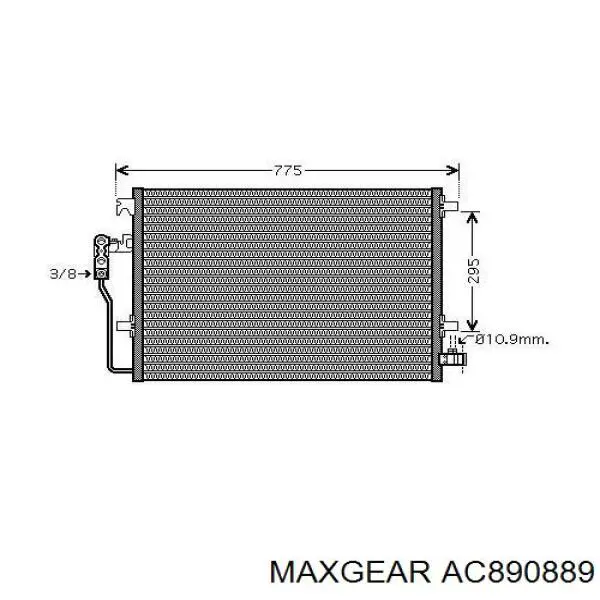 AC890889 Maxgear радіатор кондиціонера