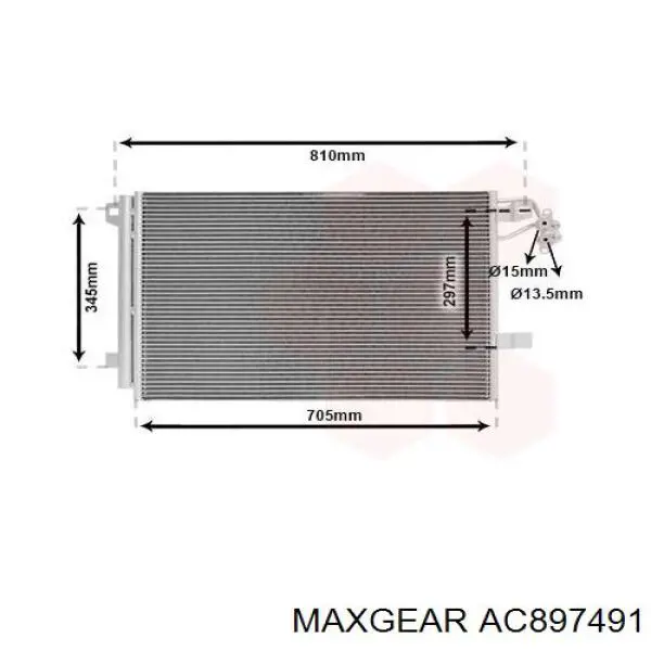 Радіатор кондиціонера AC897491 Maxgear