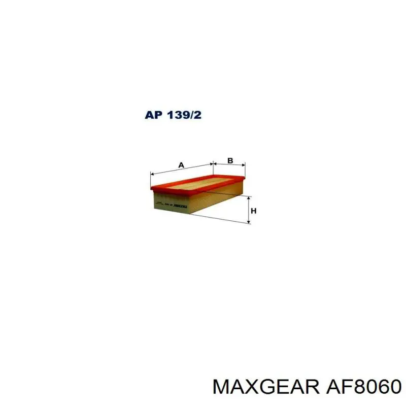Повітряний фільтр AF8060 Maxgear