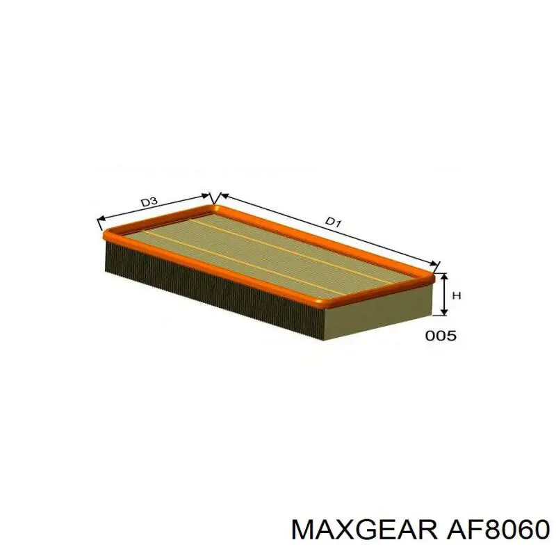 Повітряний фільтр AF8060 Maxgear