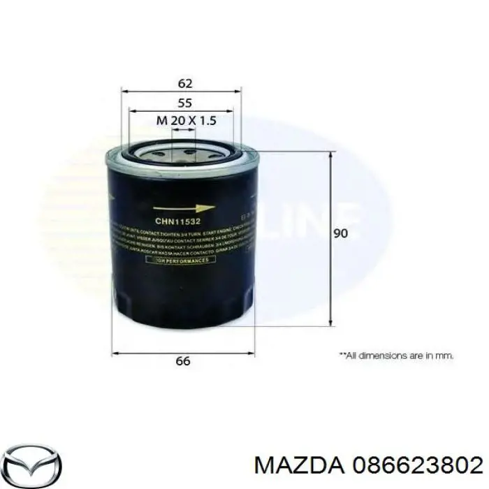 Купити 086623802 Mazda Фільтр очищення масла відцентровий