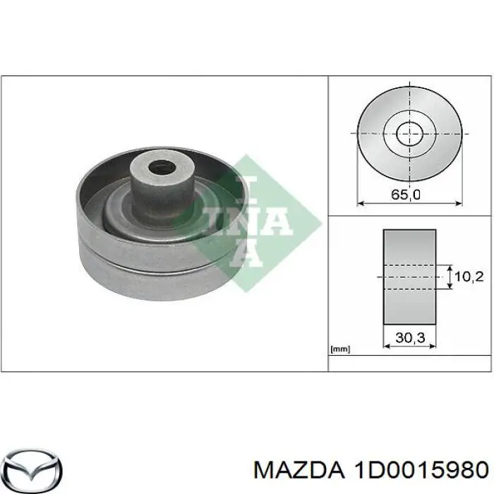 Ролик приводного ременя, паразитний Mazda 1D0015980 ціна, від 16.03 USD