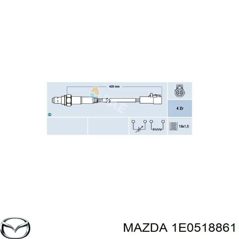 Лямбдазонд, датчик кисню до каталізатора 1E0518861 Mazda