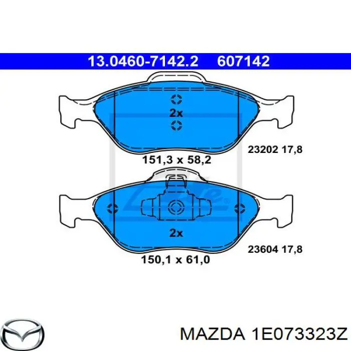 1E073323Z Mazda колодки гальмівні передні, дискові