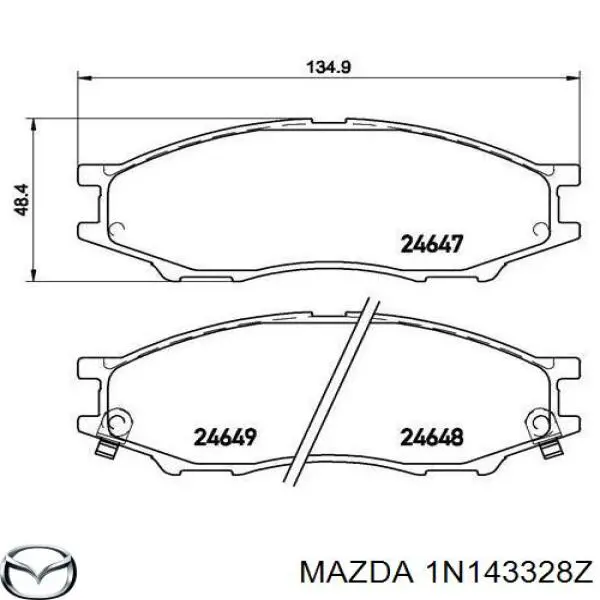 Колодки гальмівні передні, дискові 1N143328Z Mazda