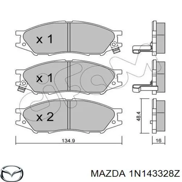 1N143328Z Mazda Передні гальмівні колодки
