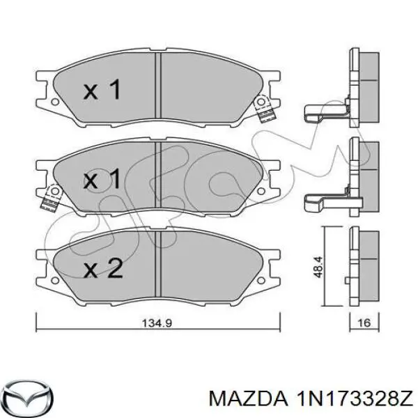 Колодки гальмівні передні, дискові 1N173328Z Mazda