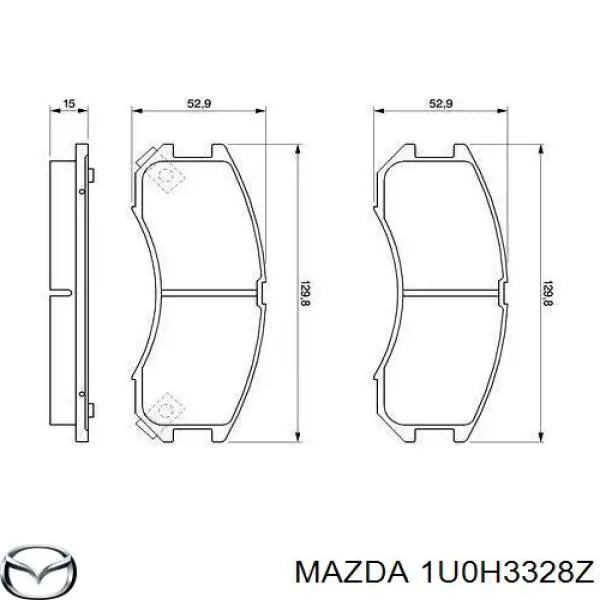1U0H3328Z Mazda колодки гальмівні передні, дискові