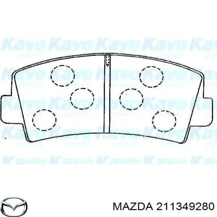 Колодки гальмівні передні, дискові 211349280 Mazda