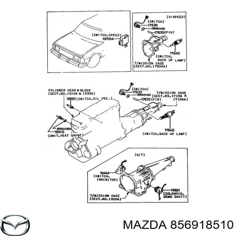 856918510 Mazda датчик температури охолоджуючої рідини