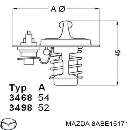 Купити 8ABE15171 Mazda Термостат в корпусі