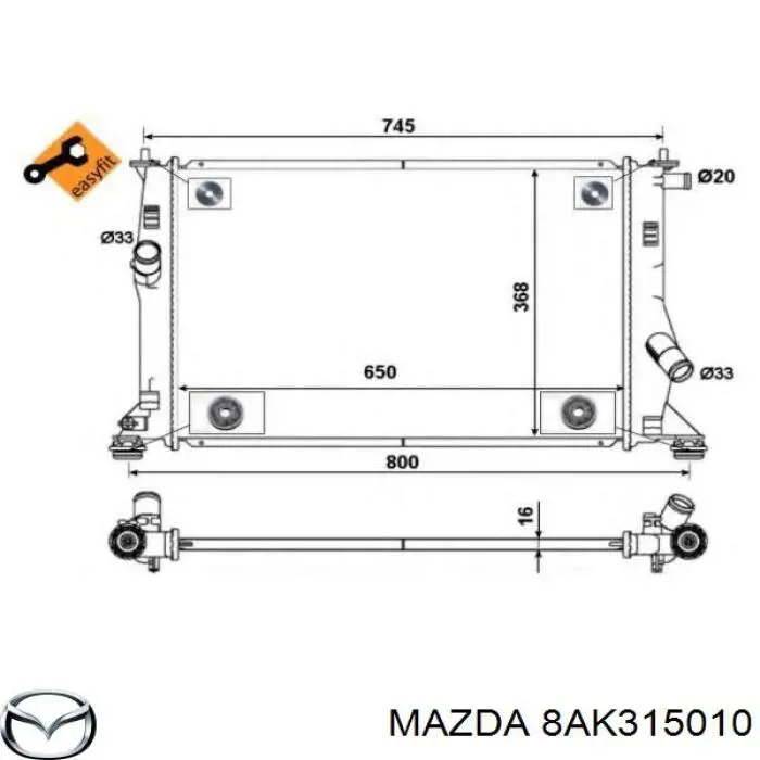 8AK315010 Mazda помпа водяна, (насос охолодження)