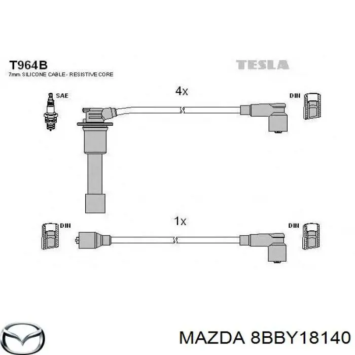 Дроти запалювання Mazda 8BBY18140 ціна, від 16.69 USD