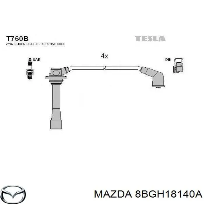 Купити 8BGH18140A Mazda Провід високовольтні, комплект
