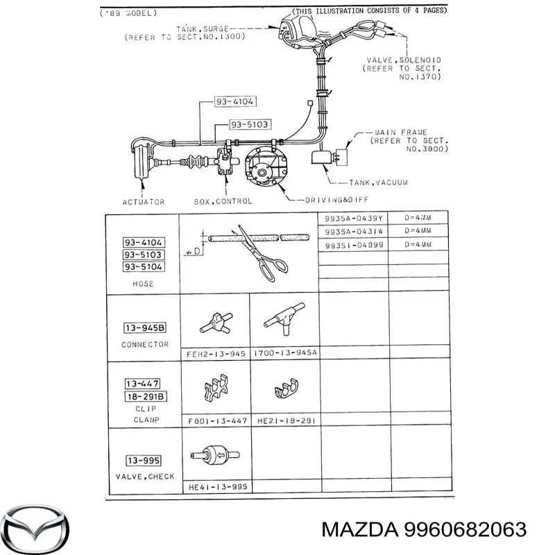 9960682063 Mazda підвісний підшипник передньої піввісі
