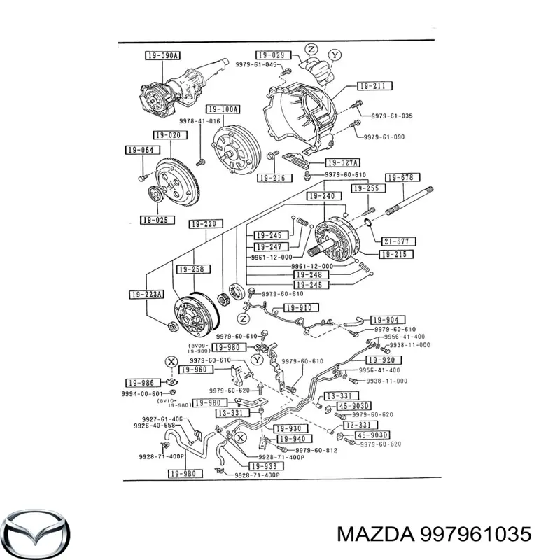 Помпа водяна, (насос) охолодження 997961035 Mazda