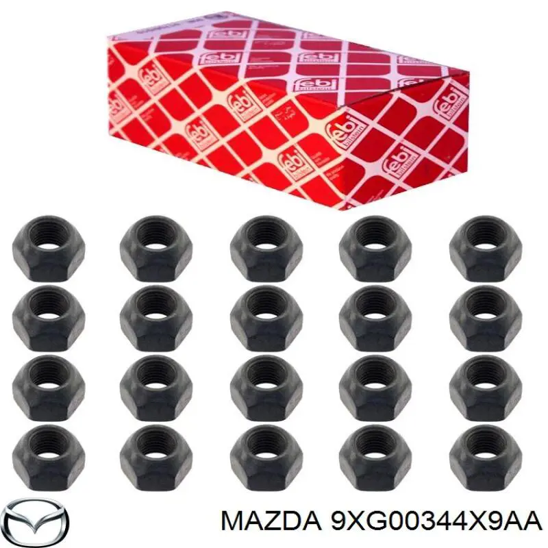 Купити 9XG00344X9AA Mazda Колісні гайки