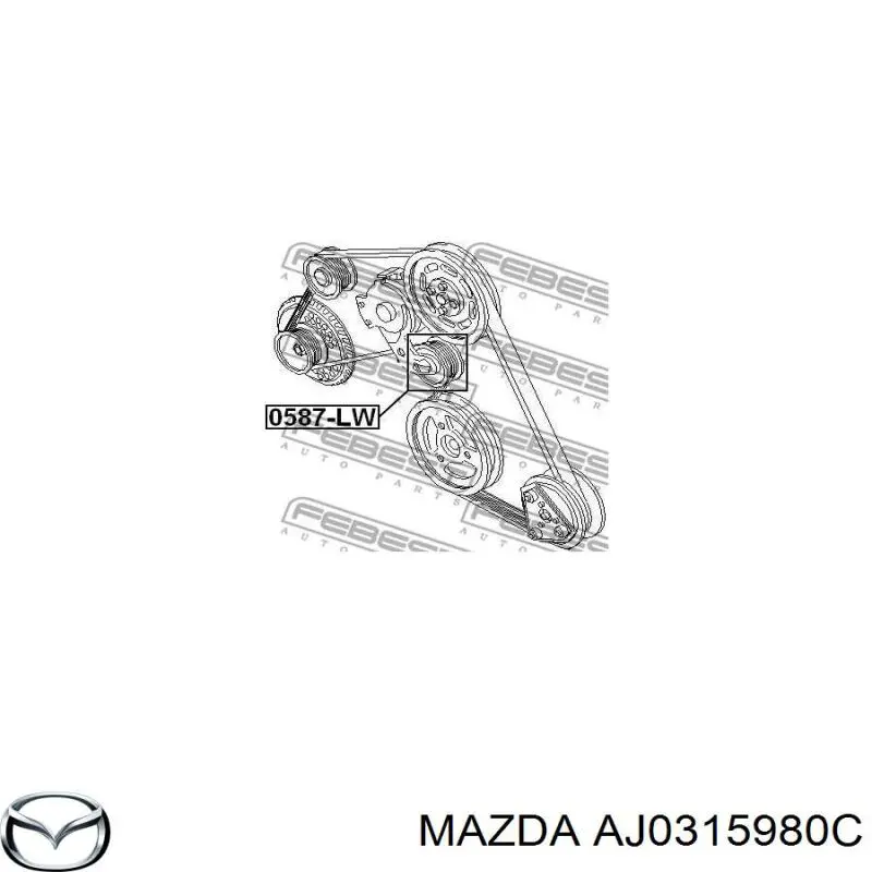 AJ0315980C Mazda натягувач приводного ременя