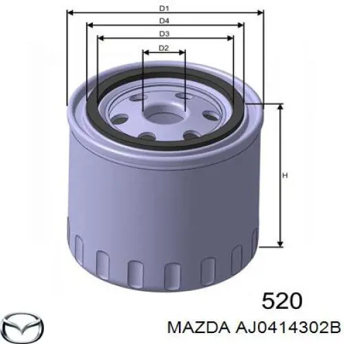 AJ0414302B Mazda фільтр масляний