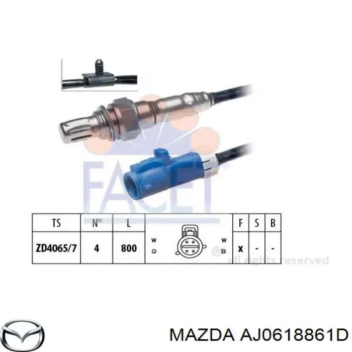 AJ0618861D Mazda Лямбдазонд, датчик кисню до каталізатора