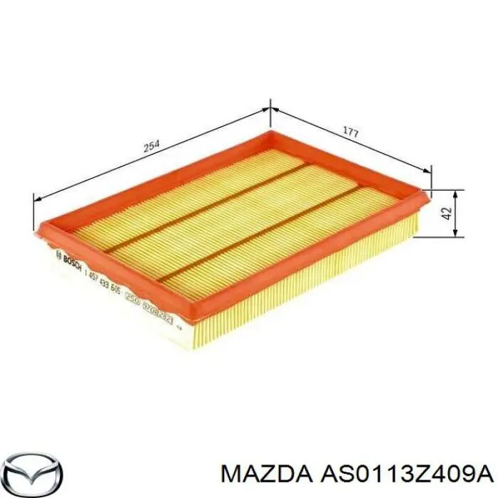 Елемент повітряного фільтра Mazda AS0113Z409A ціна, від 5.22 USD