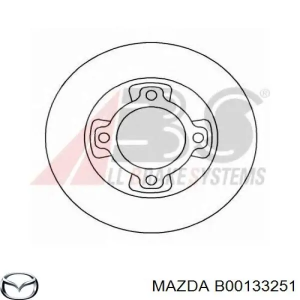 Диск переднього гальма Mazda B00133251 ціна, від 13.81 USD