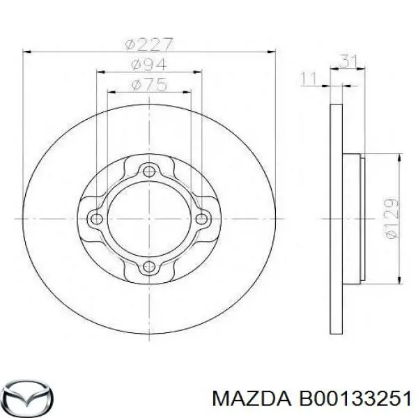 B00133251 Mazda диск гальмівний передній