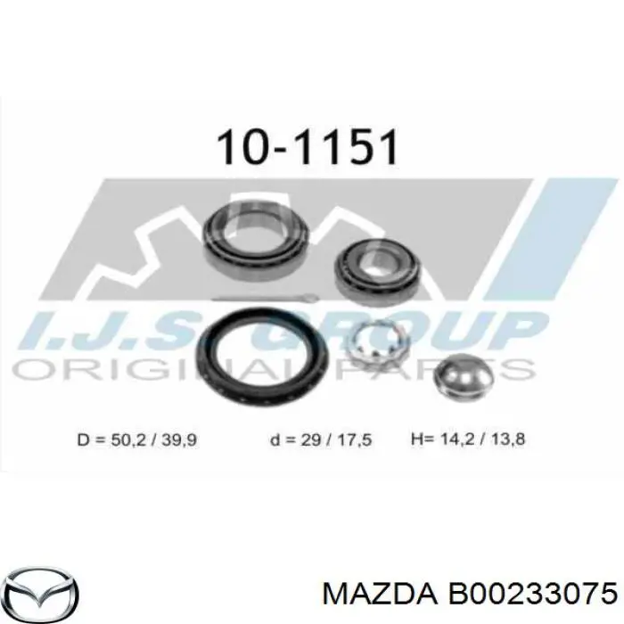 Купити B00233075 Mazda Підшипник маточини задньої, зовнішній
