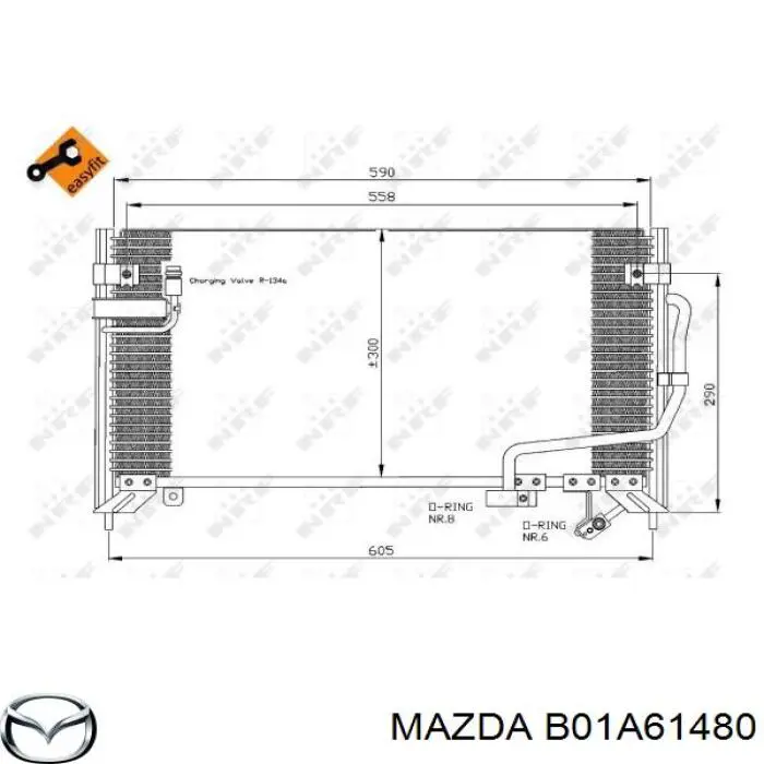 B01A61480 Mazda Конденсатор