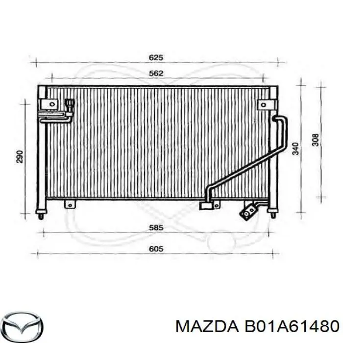 Конденсатор кондиціонера Mazda B01A61480 ціна, від 73.42 USD