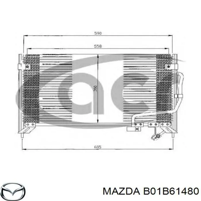 Купити B01B61480 Mazda Радіатор системи охолодження кондиціонера