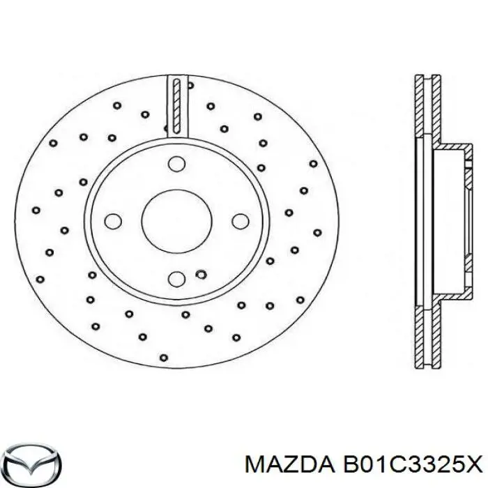 Диск переднього гальма Mazda B01C3325X ціна, від 34.72 USD