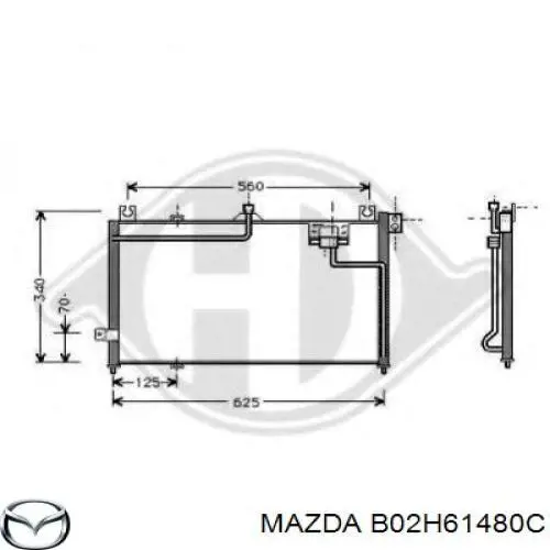 Радіатор кондиціонера B02H61480C Mazda