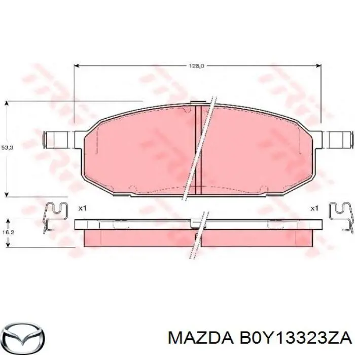 B0Y13323ZA Mazda колодки гальмівні передні, дискові