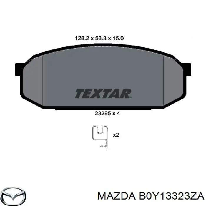 Гальмівні колодки Mazda B0Y13323ZA ціна, від 10.64 USD