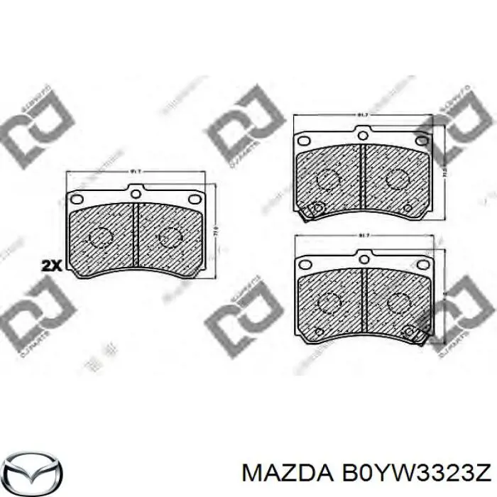 B0YW3323Z Mazda колодки гальмівні передні, дискові
