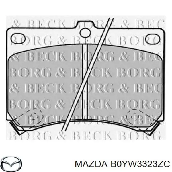 Передні тормозні колодки B0YW3323ZC Mazda