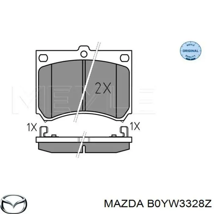 B0YW3328Z Mazda колодки гальмівні передні, дискові
