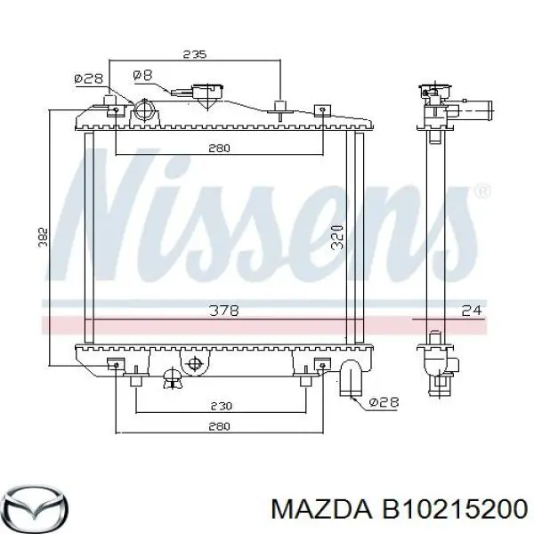 B10215200 Mazda Радіатор охолодження двигуна