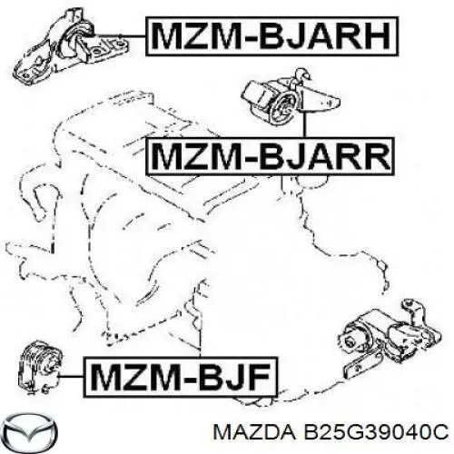 Подушка (опора) двигуна, задня Mazda B25G39040C ціна, від 25.31 USD