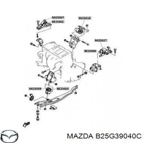B25G39040C Mazda Задня подушка двигуна