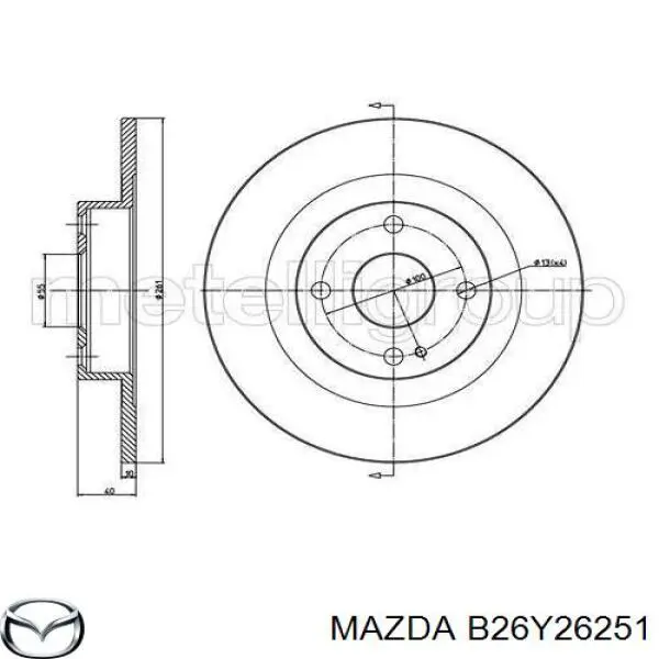Задні дискові гальма Mazda B26Y26251 ціна, від 25.69 USD