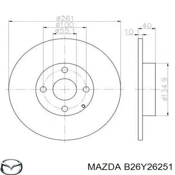 Гальмівні диски B26Y26251 Mazda