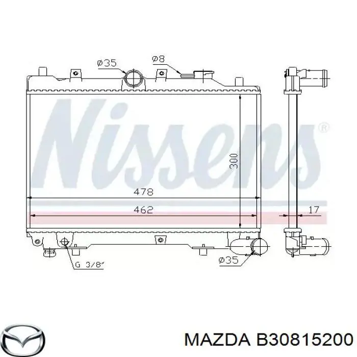 B30815200 Mazda радіатор охолодження двигуна