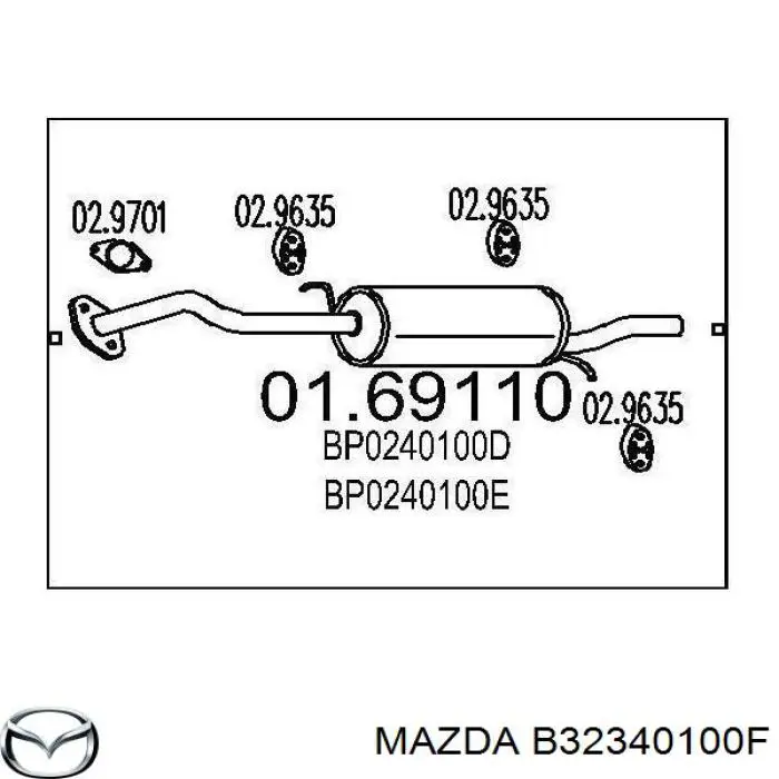 443253101CR VAG Глушник, задня частина